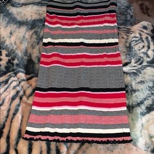 Multi colored strip stretchy skirt